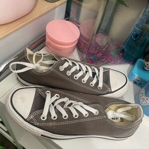 Gray Converse Sneakers with White Laces